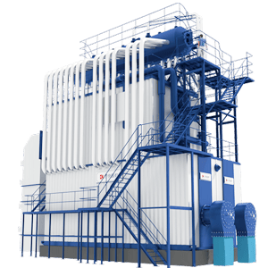 Modular stacked steam water tube boilers